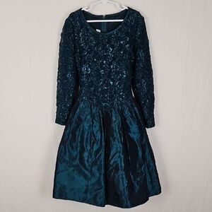 Jessica McClintock Girls Green Holiday Party Dress